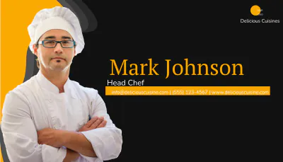 Free Creative Chefs Business Card Template to Edit Online
