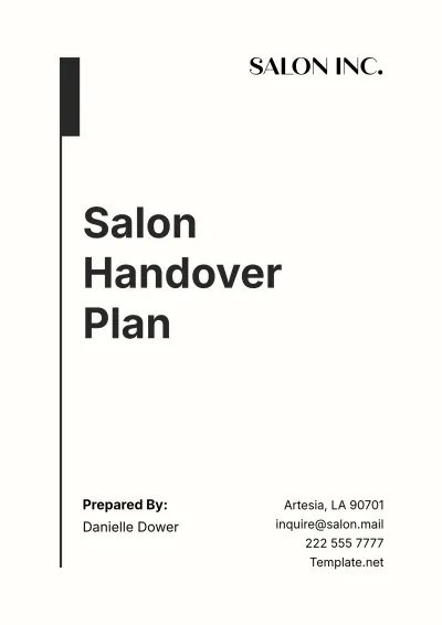 Free Salon Handover Plan Template to Edit Online