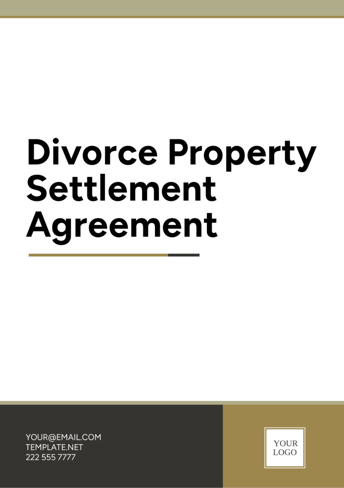 Free Divorce Property Settlement Agreement Template - Edit Online ...