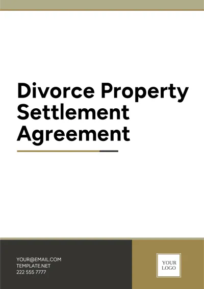 Free Divorce Property Settlement Agreement Template to Edit Online