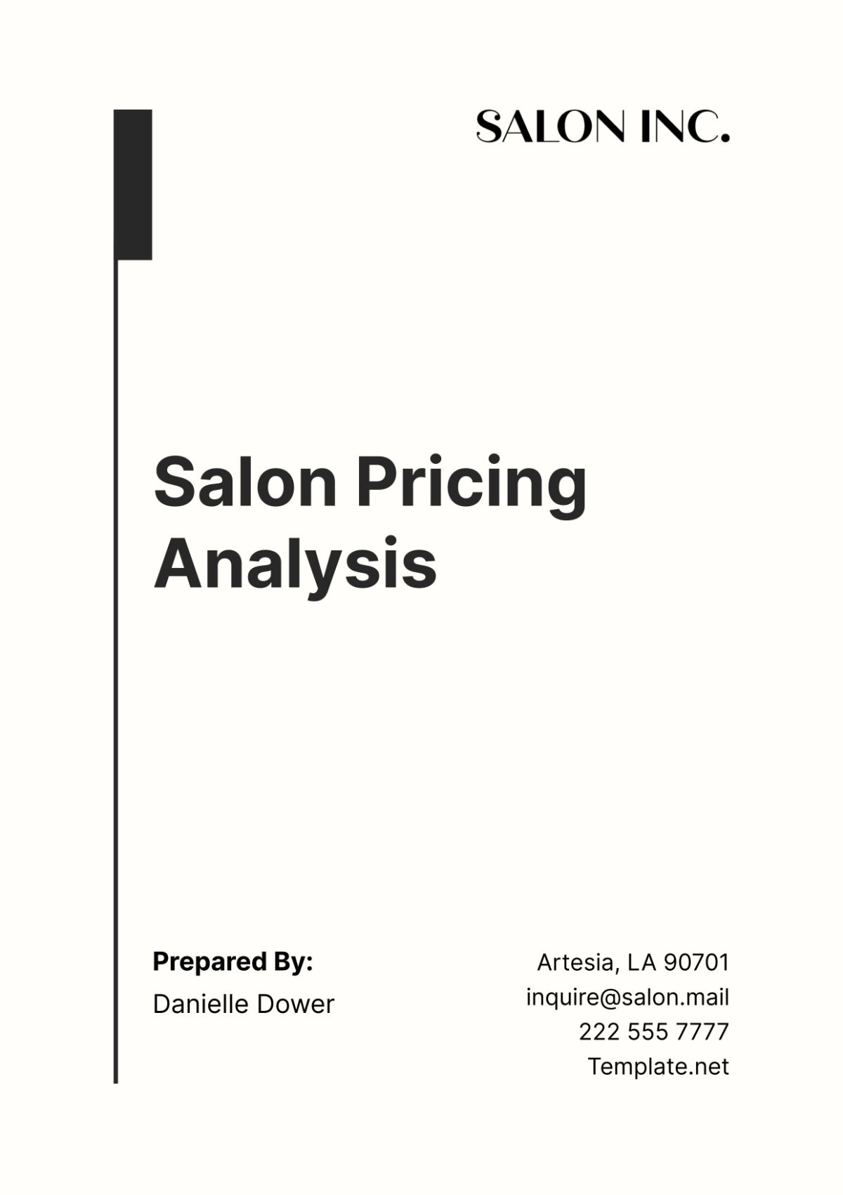 Salon Pricing Analysis Template