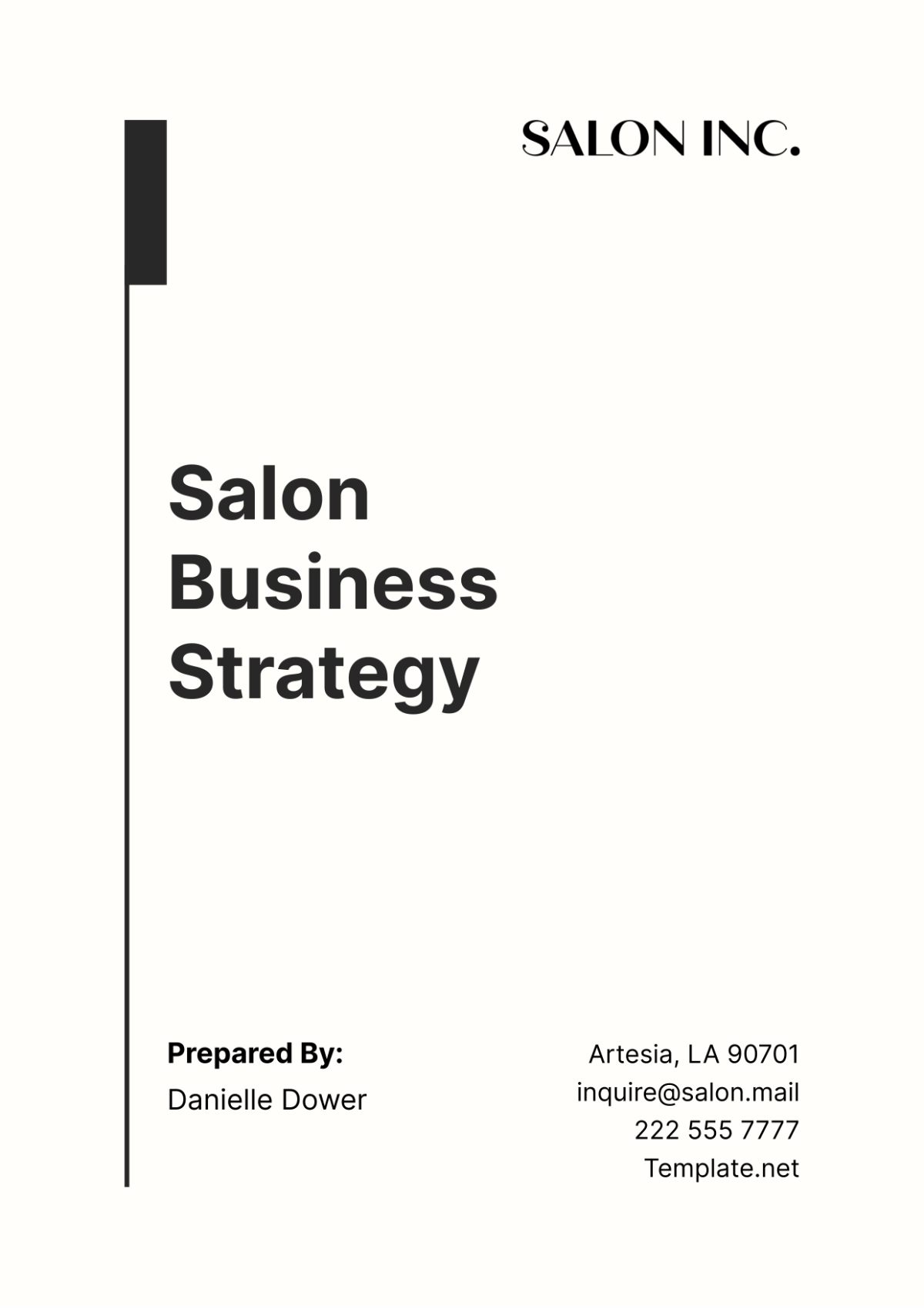 Salon Business Strategy Template - Edit Online & Download