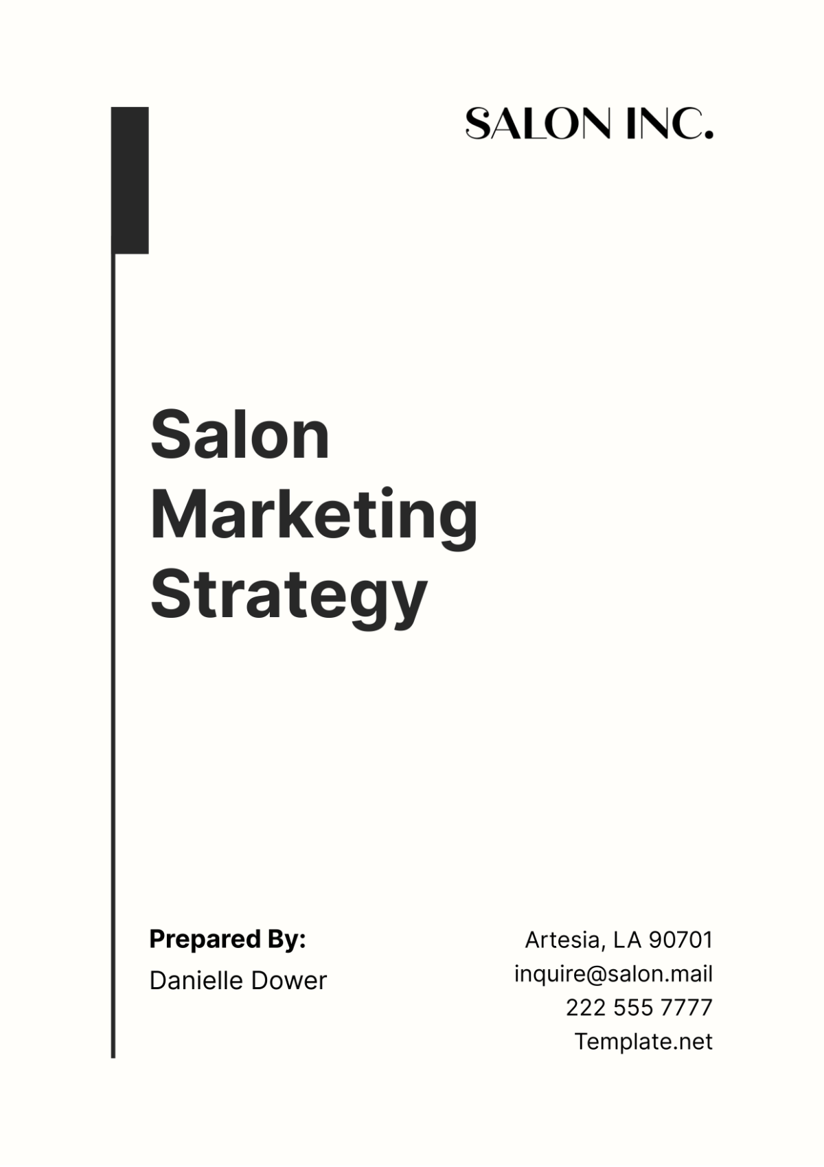 Salon Marketing Strategy Template - Edit Online & Download