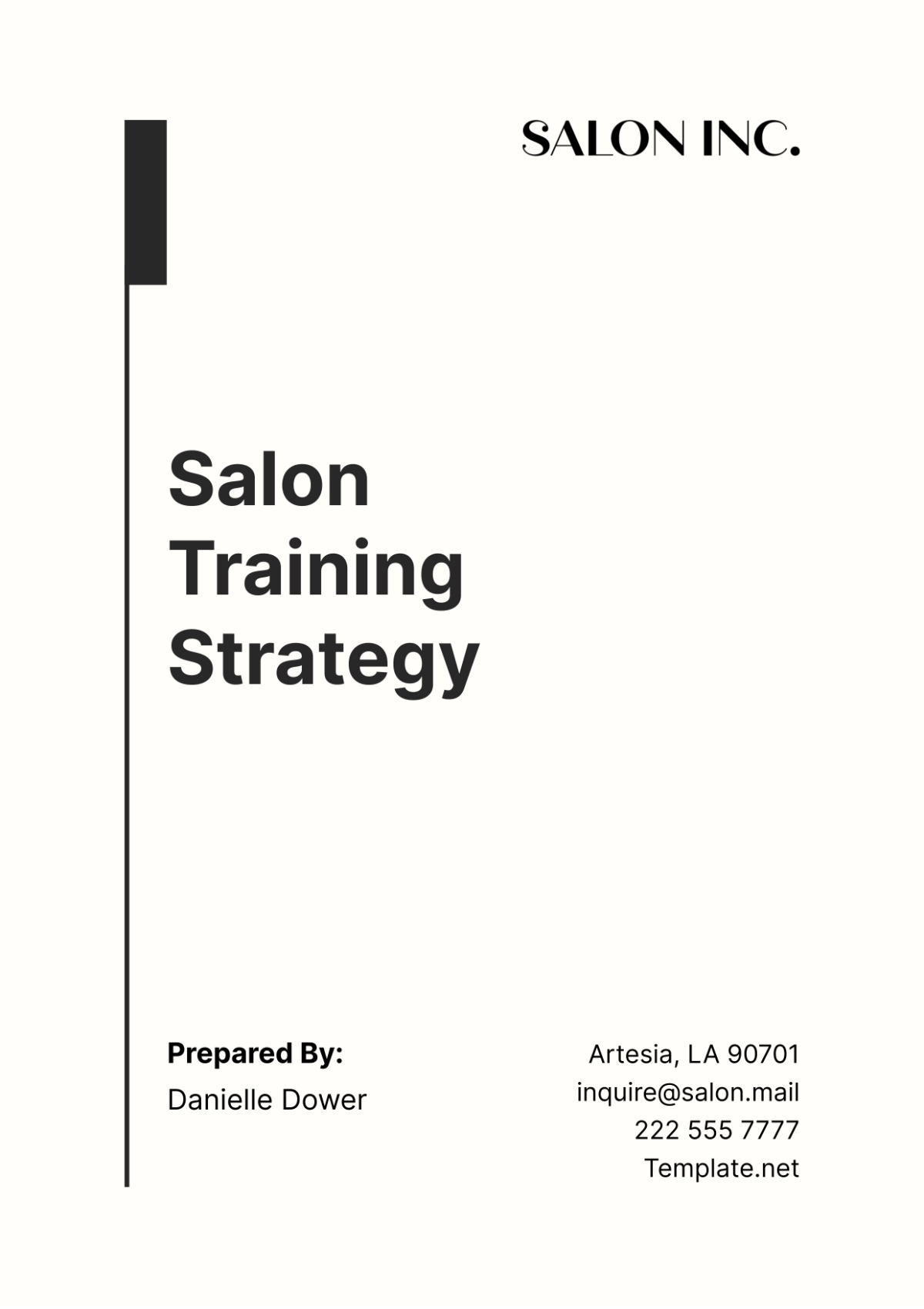 Salon Training Strategy Template - Edit Online & Download