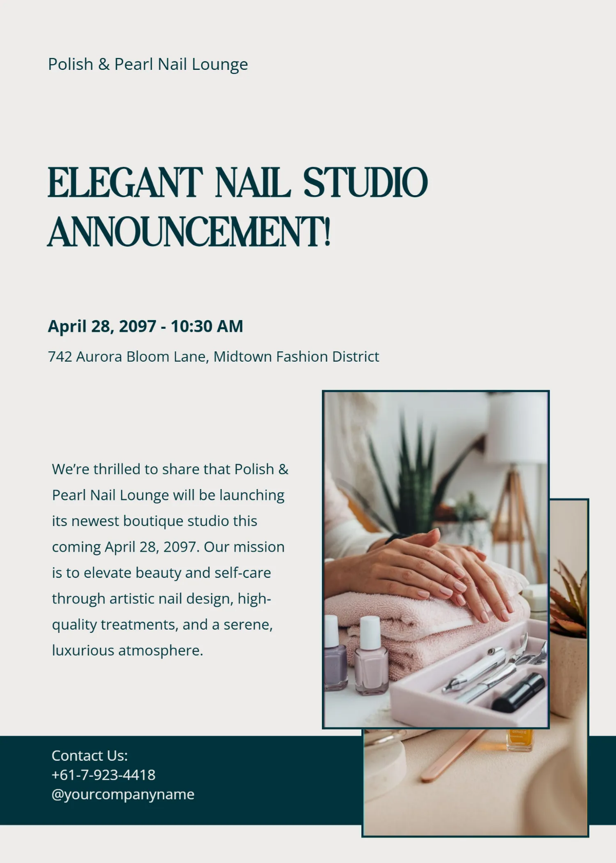 Nail Studio Shop Announcement Template