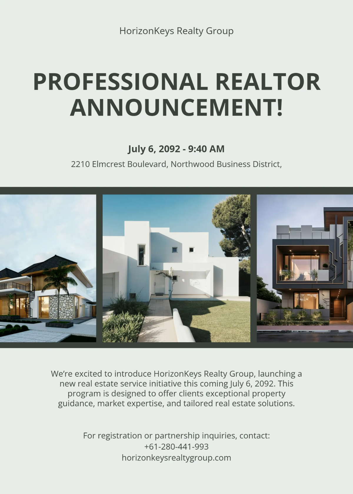 Real Estate Agent/Realtor Announcement Template