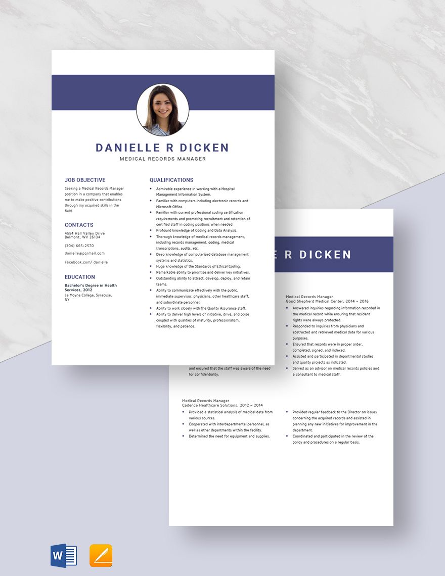 Medical Records Manager Resume