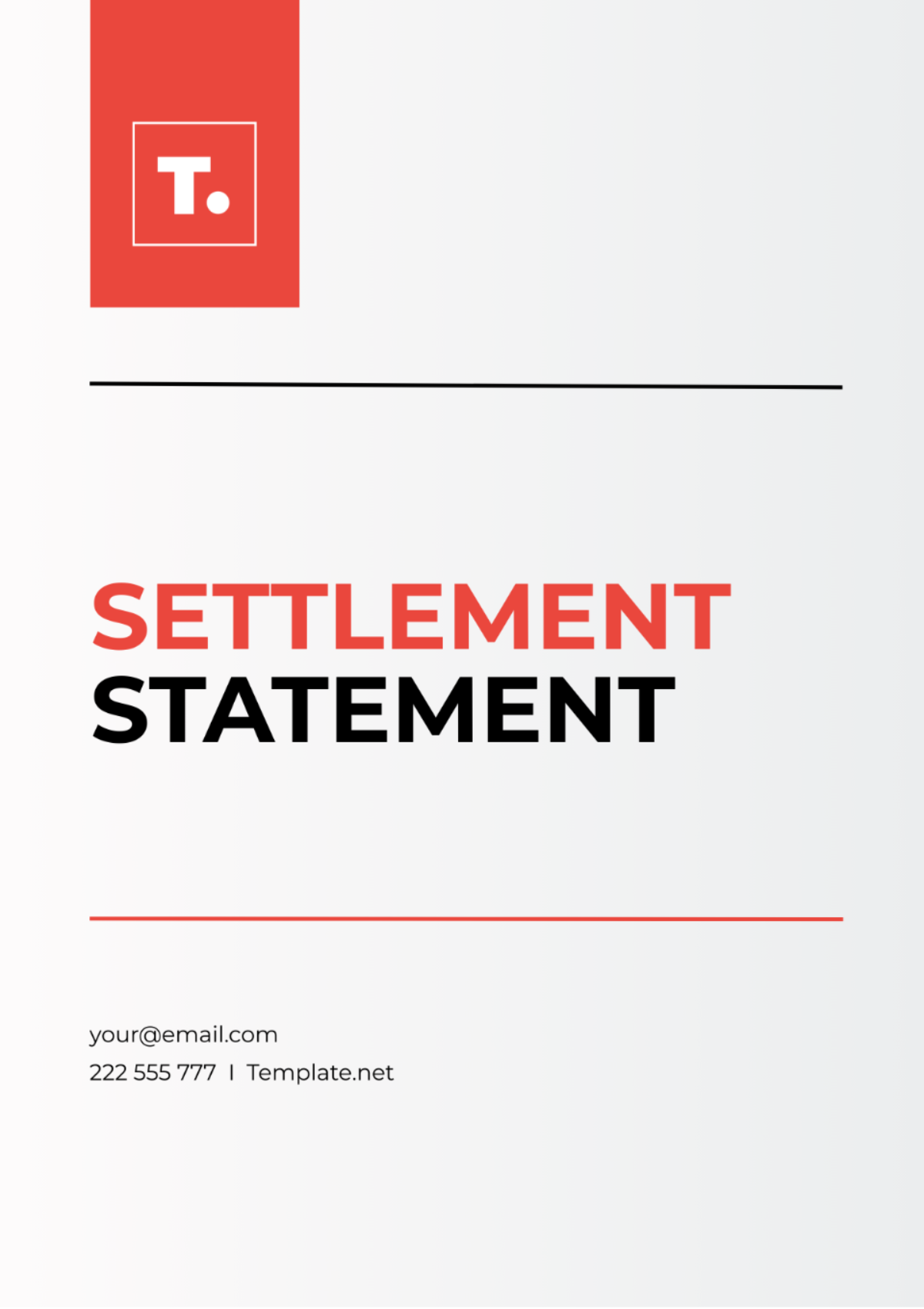 Free Settlement Statement Template