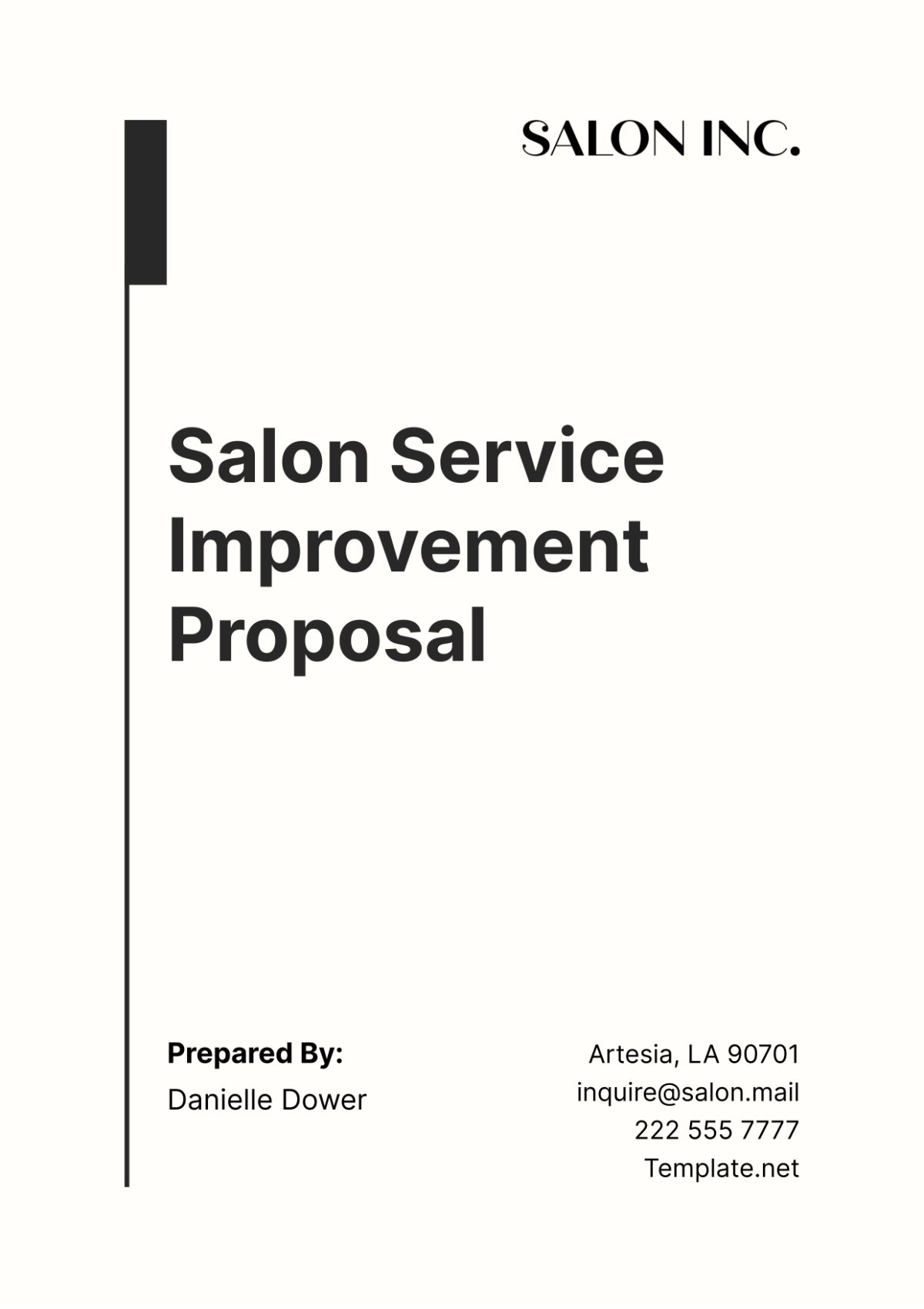Free Salon Service Improvement Proposal Template