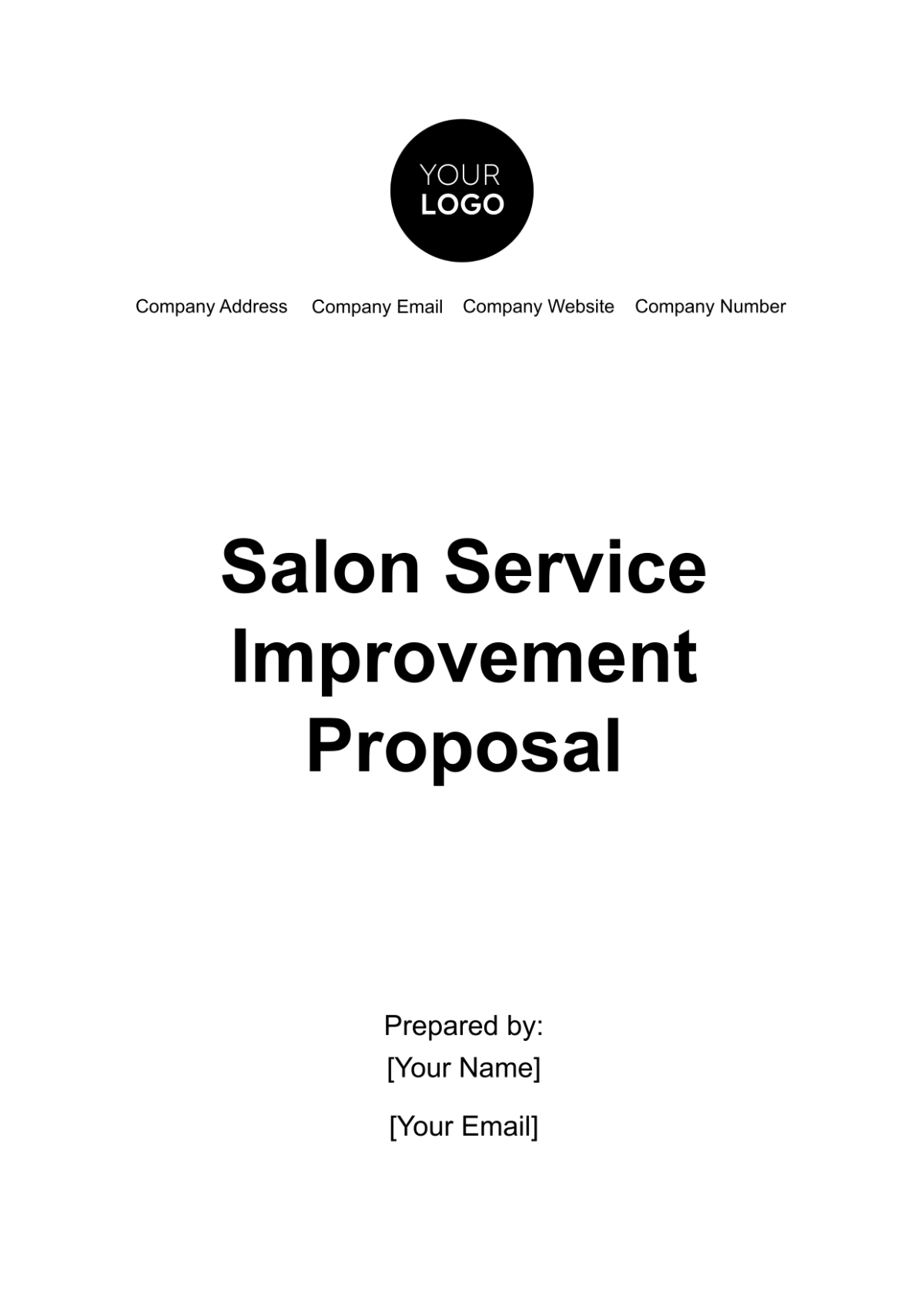 Salon Service Improvement Proposal Template