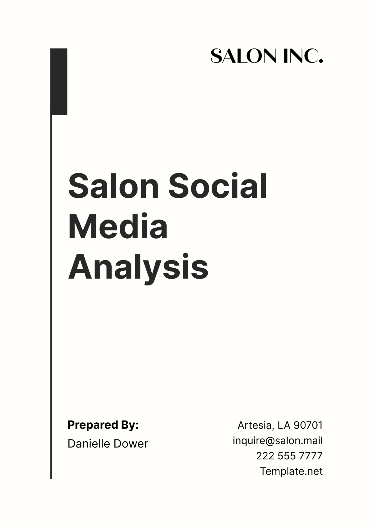 Salon Social Media Analysis Template