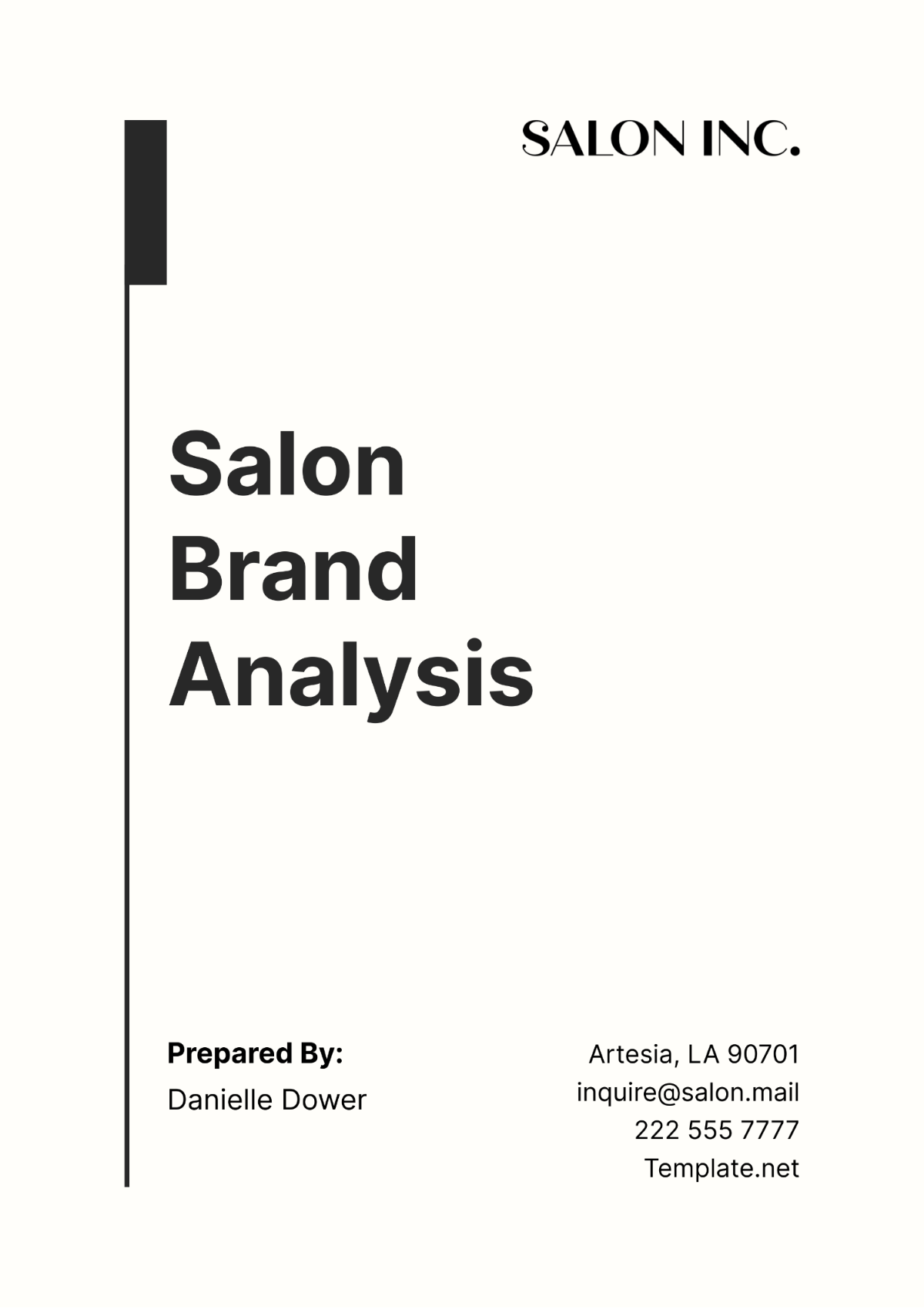 Salon Brand Analysis Template