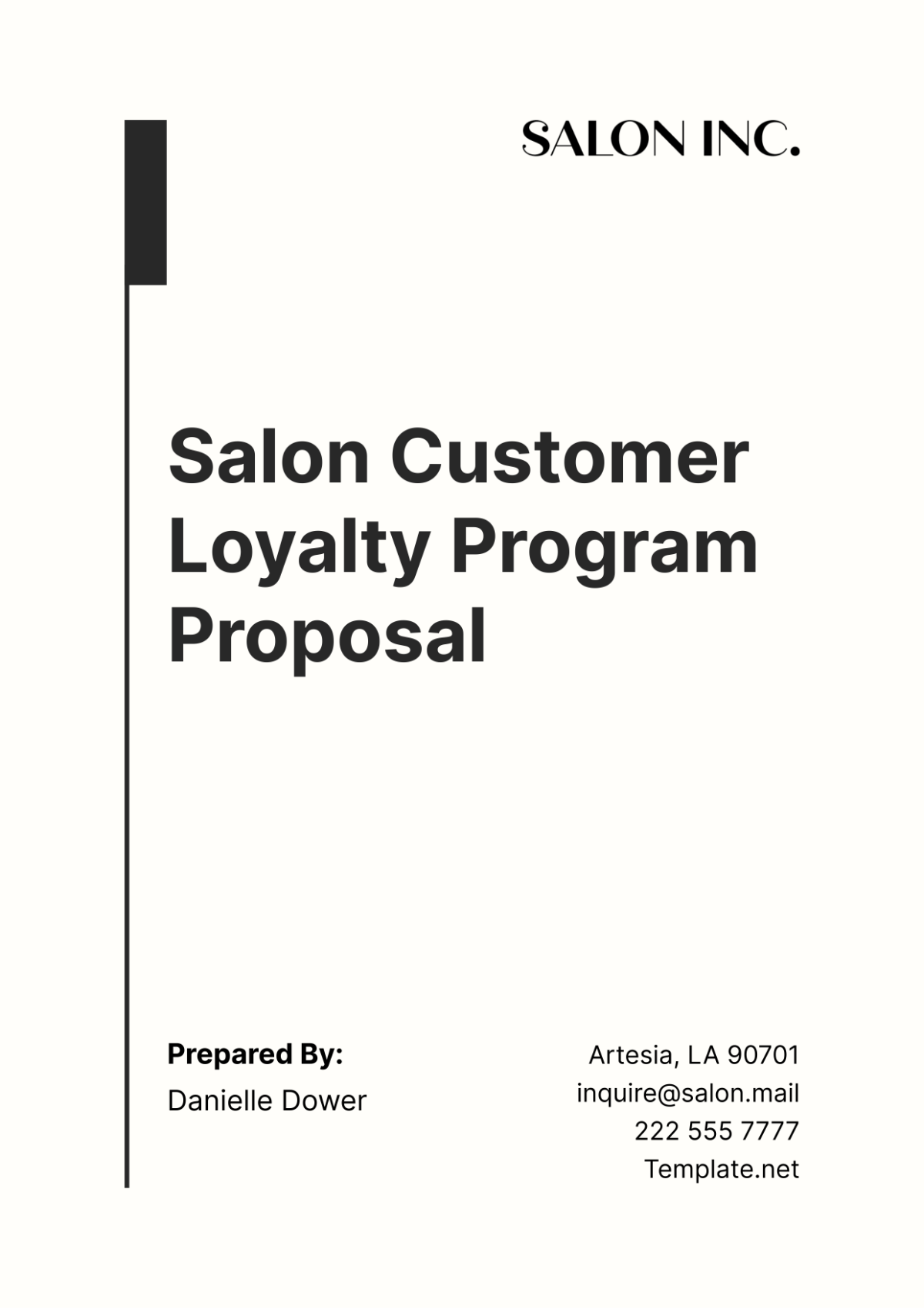 Salon Customer Loyalty Program Proposal Template