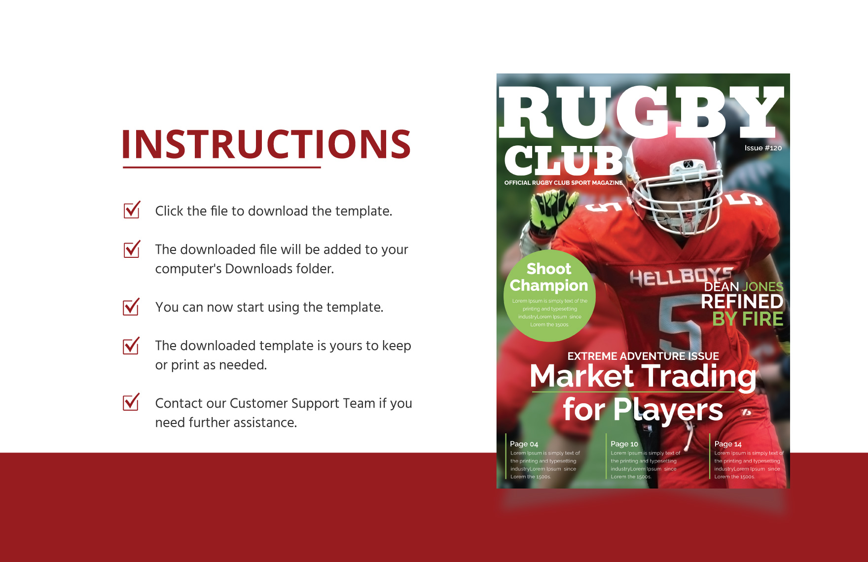 Rugby Magazine Cover Template