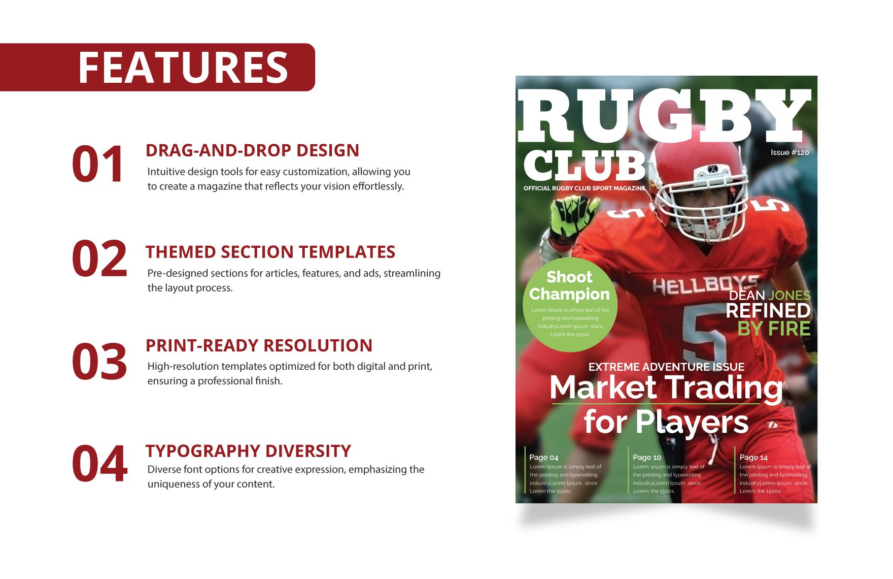 Rugby Magazine Cover Template