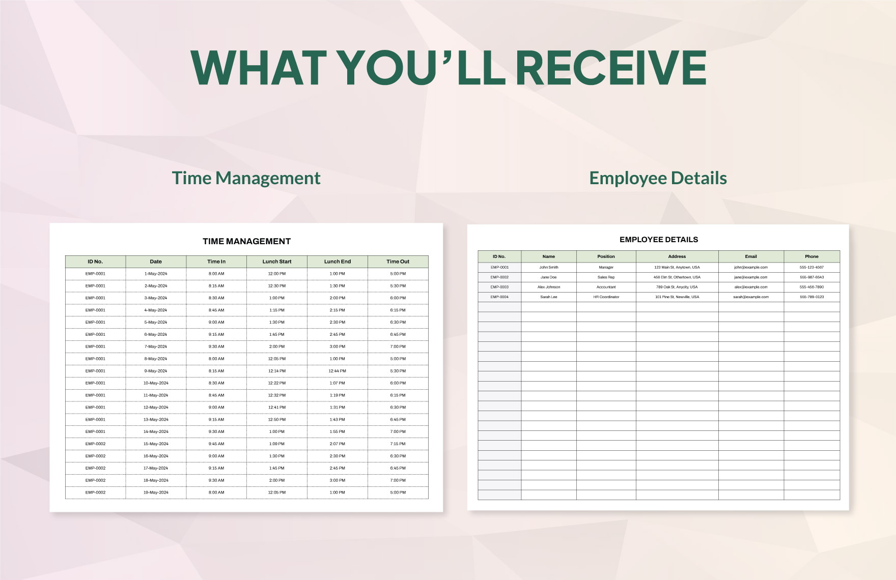 Finance Employee Timesheet Management Template
