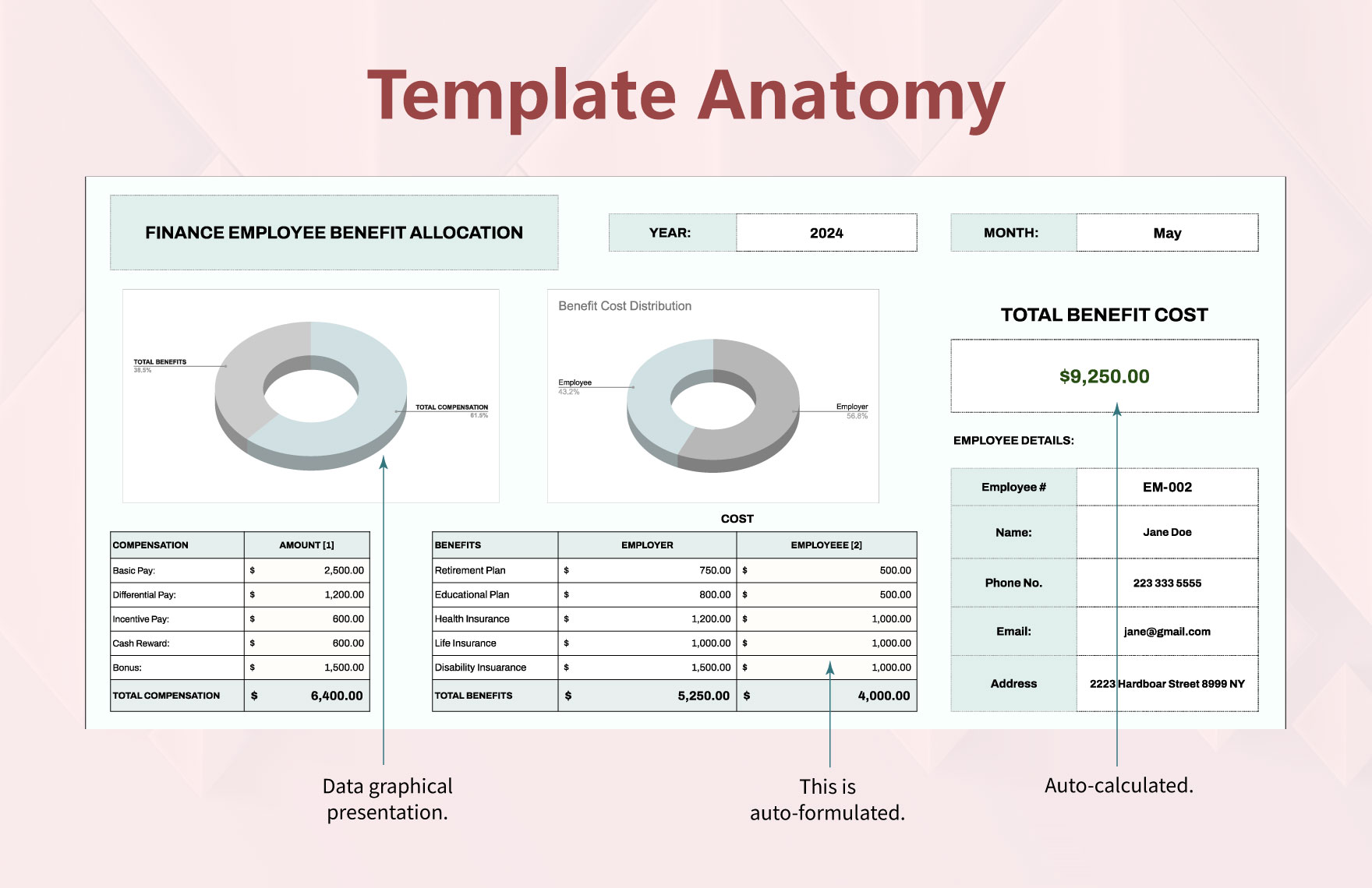 Finance Employee Benefit Allocation Template