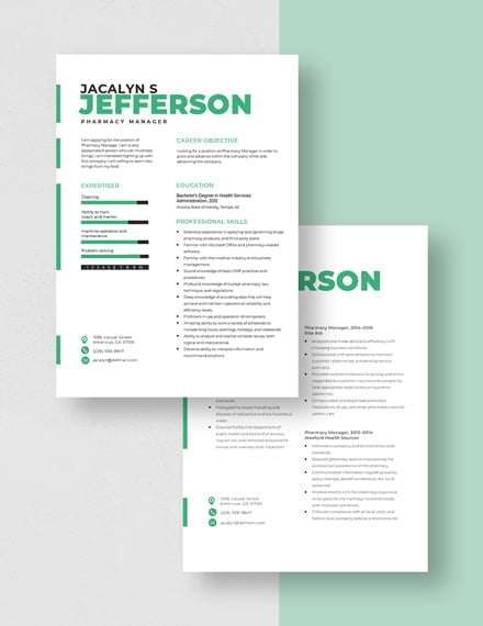 Pharmacy Manager Resume Download