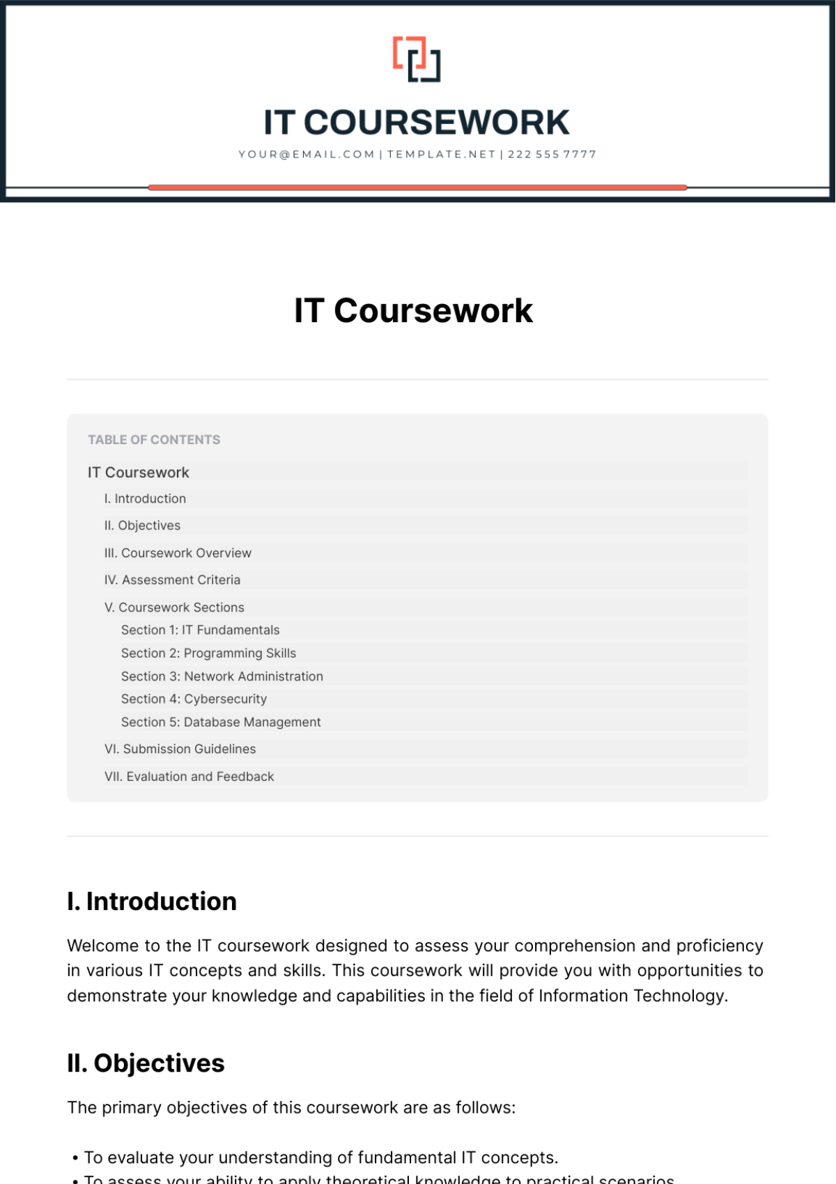 IT Coursework Template