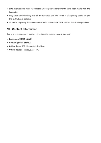 Free History Coursework Template to Edit Online