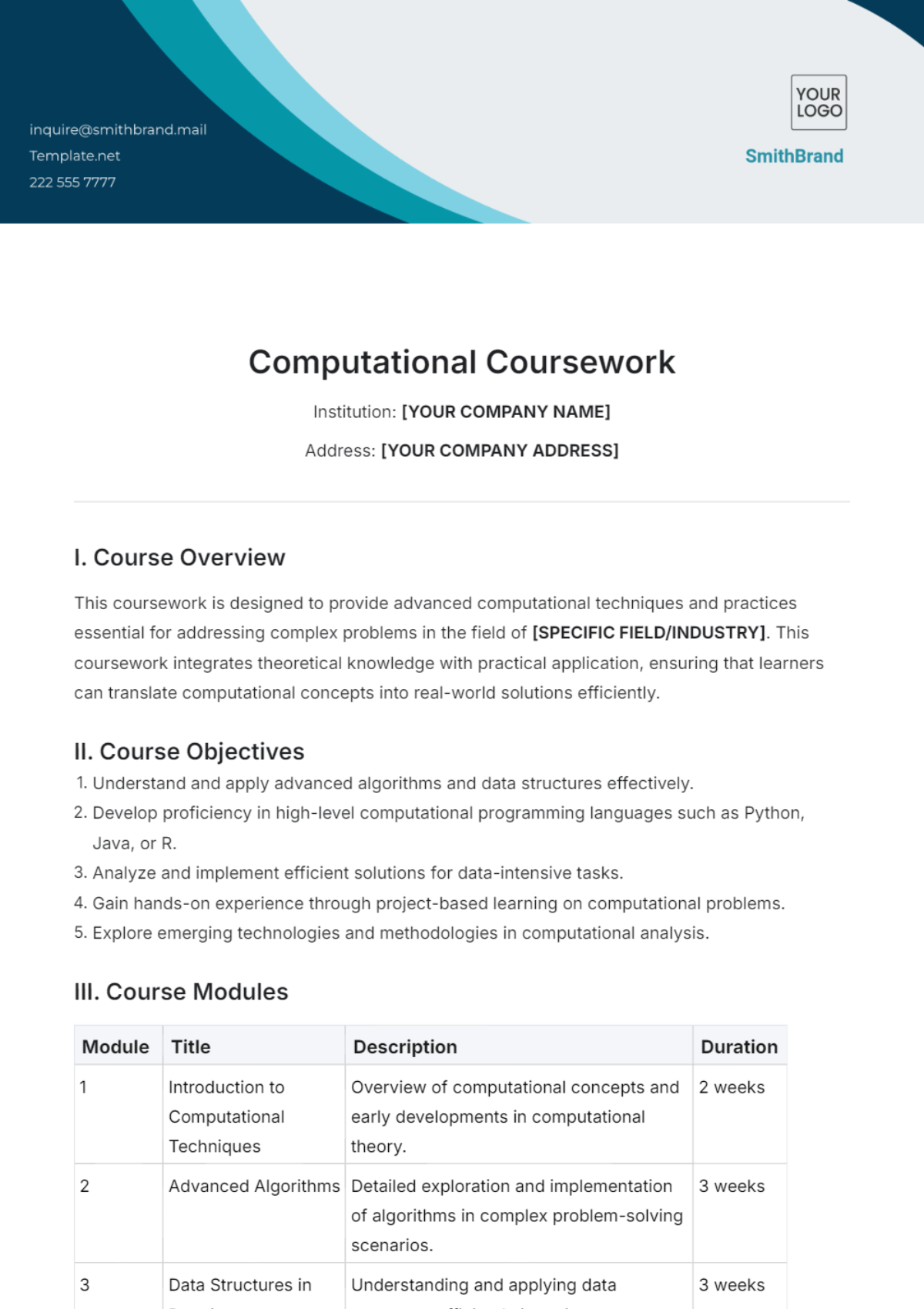 Computational Coursework Template - Edit Online & Download