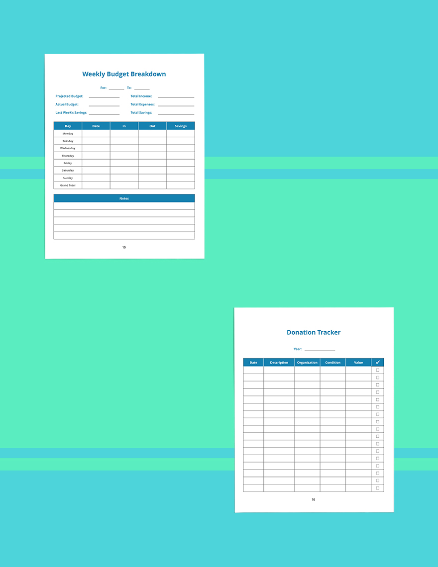 Family Budget Planner Template Editable