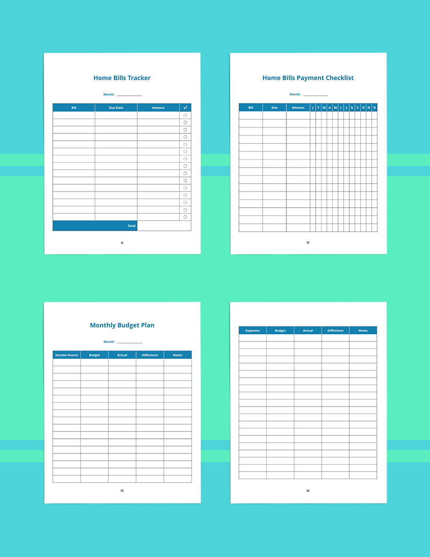 Family Budget Planner Template Example