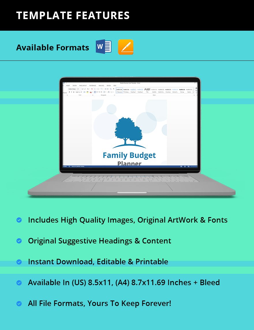 Family Budget Planner Template Instruction