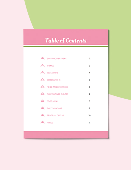 Princess Baby Shower Planner Template