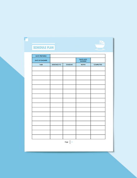 Baby Shower Party Planner Template - Word (DOC) | Apple (MAC) Pages