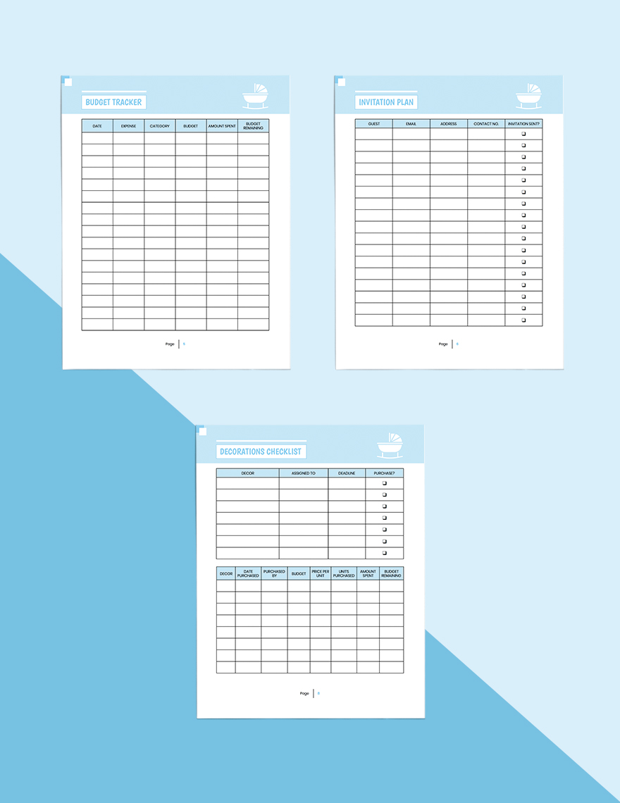 Baby Shower Party Planner Template