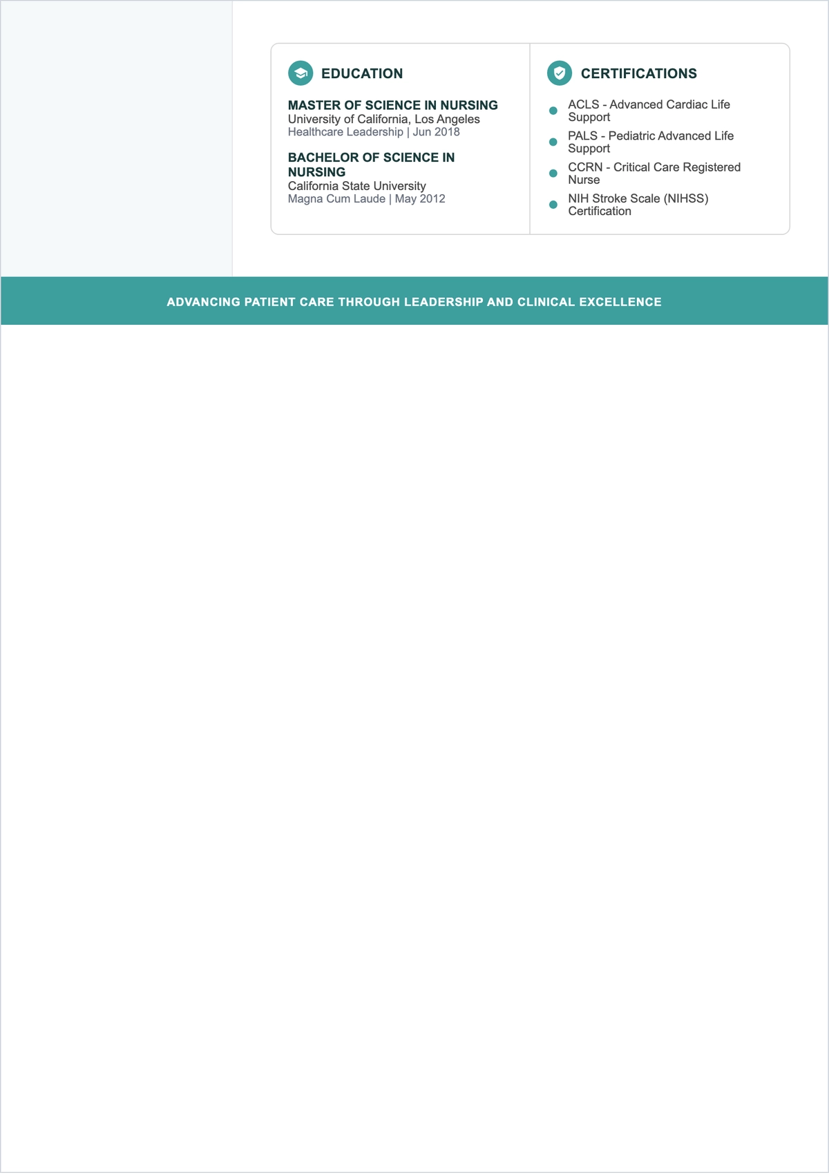 Free Senior Nurse ATS CV Template, AI CV Builder