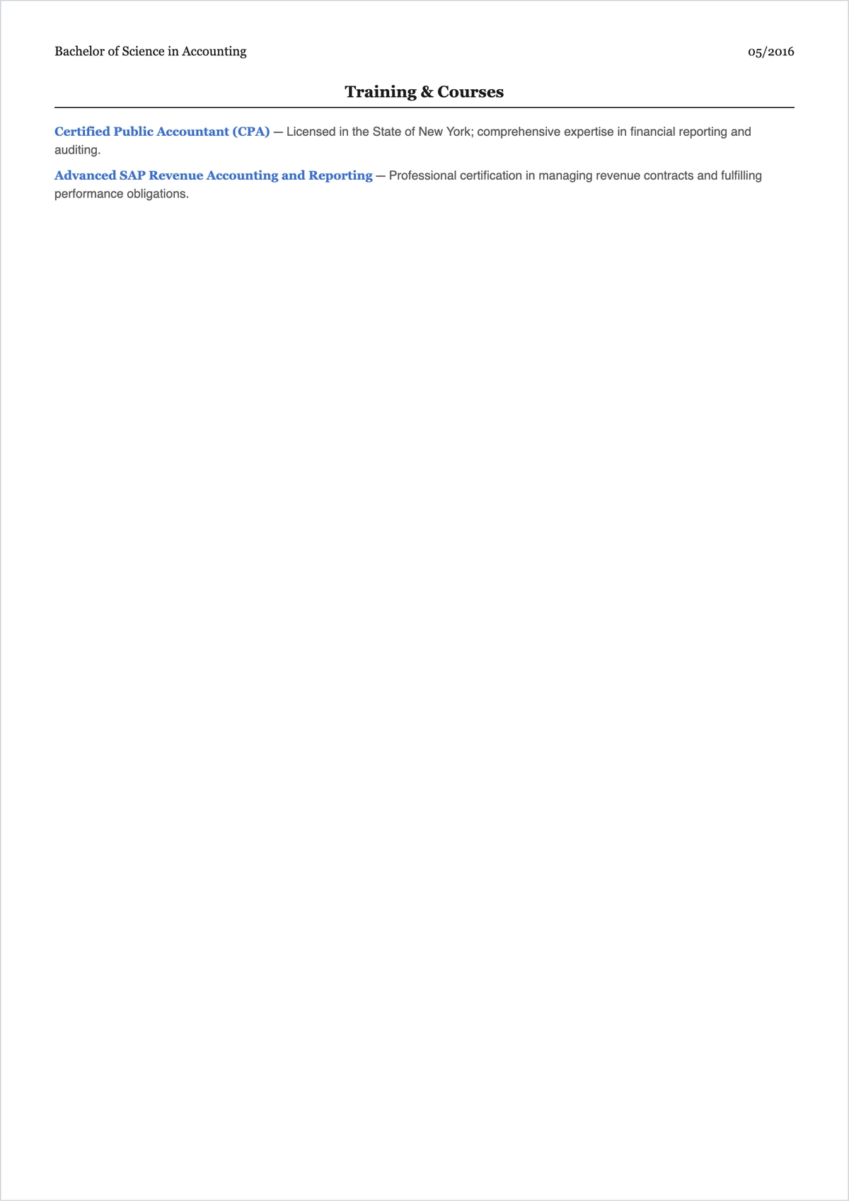Free Receivable Accountant ATS CV Template, AI CV Builder
