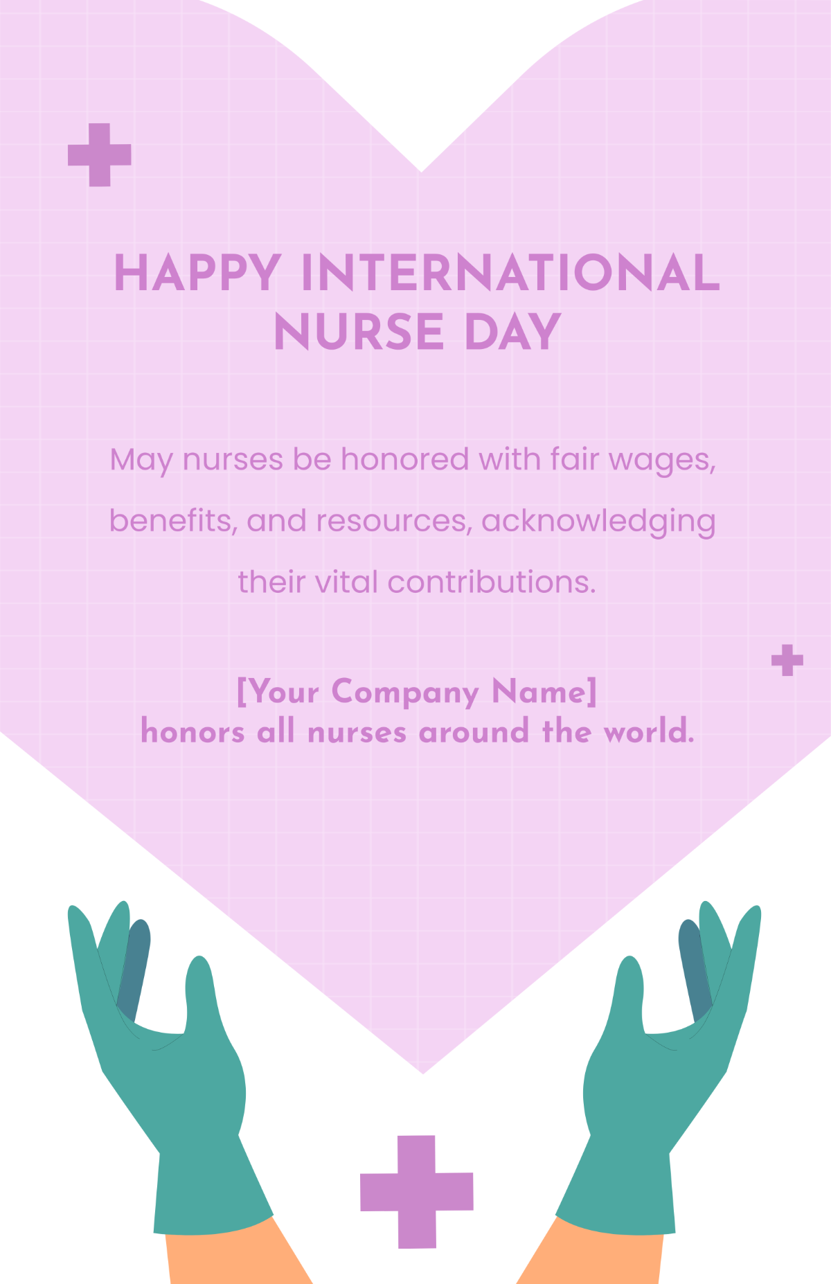 Free International Nurses Day Wishes Poster Template