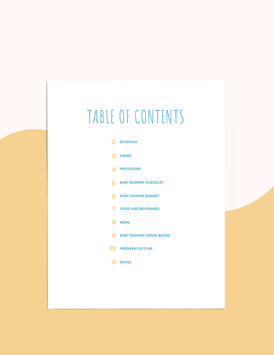 Elephant Baby Shower Planner Template