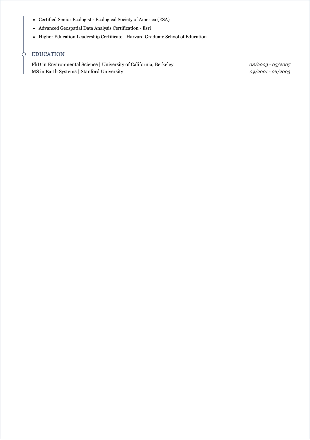 Free Academic ATS Resume Template, AI Resume Builder