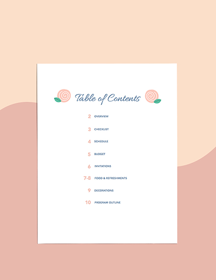Floral baby shower Planner Template