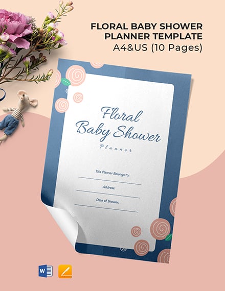 Floral baby shower Planner
