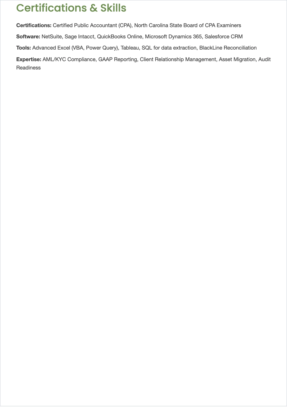 Free Onboarding Accountant ATS CV Template, AI CV Builder