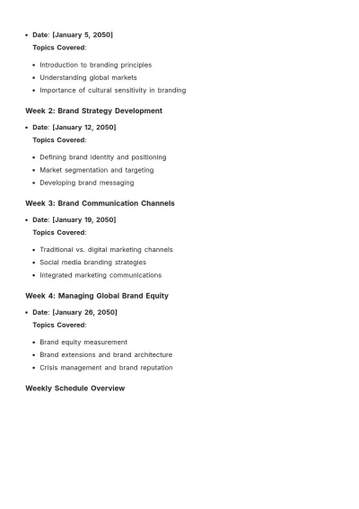 Free Global Branding Coursework Template to Edit Online