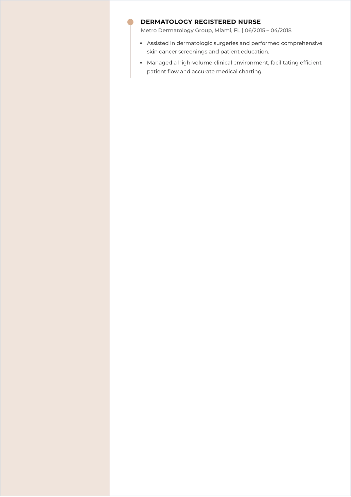 Free Aesthetic Nurse ATS CV Template, AI CV Builder