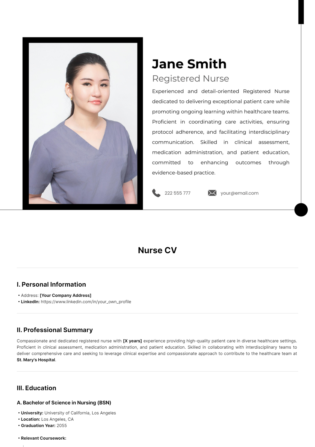 Nurse CV Templates - Edit Online & Download