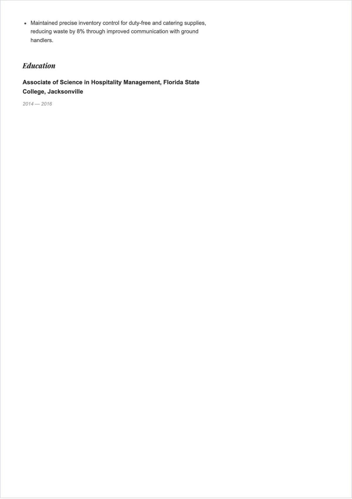 Free Cabin Crew ATS Resume Template, AI Resume Builder
