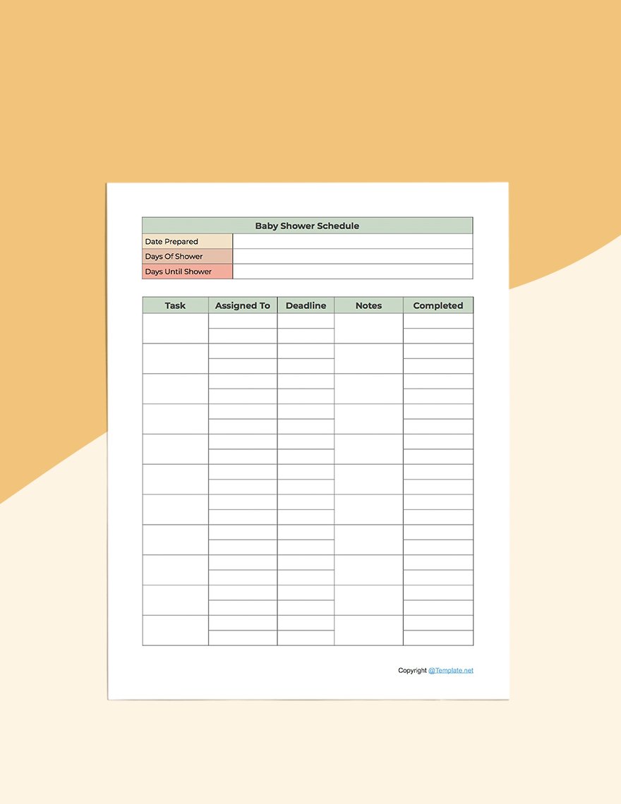 Free Printable Baby Shower Planner Template