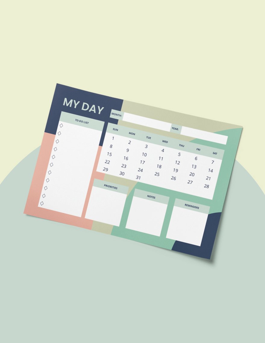Daily Desk Planner Template