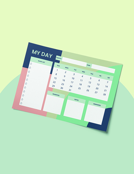 Daily Desk Planner Template Download