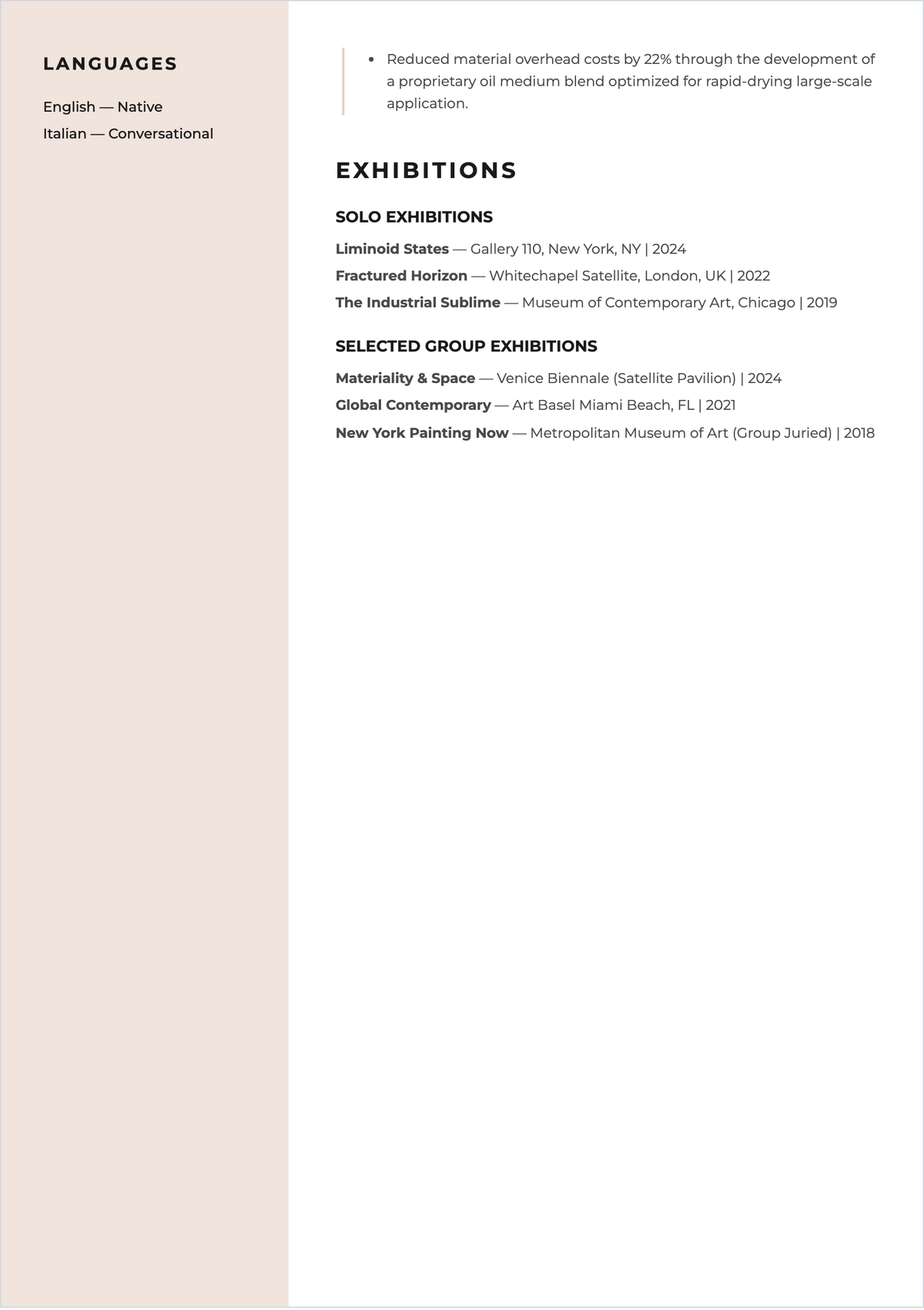 Free Artist ATS Resume Template, AI Resume Builder