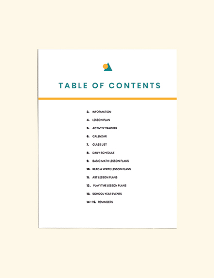 Preschool Lesson Planner Template - Word (DOC) | Apple (MAC) Pages