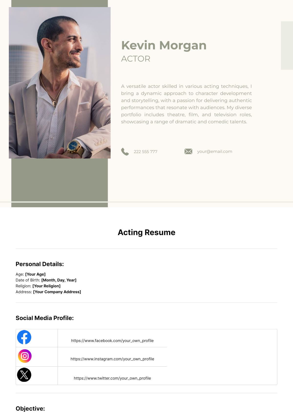 Acting Resume Template