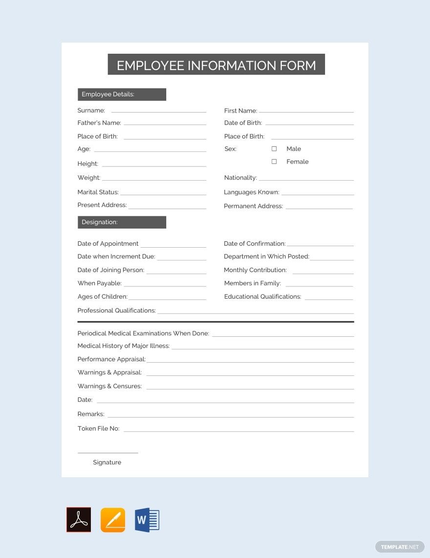 Free-Employee-Information-Form-Template